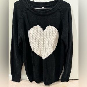 Black and White Heart Sweater